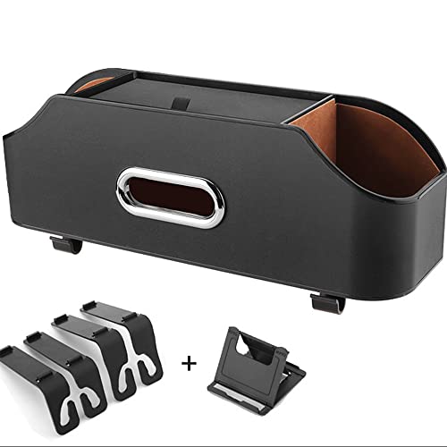 Haotule New Car Headrest Rear Seat Multifunctional Storage Box, Partition Design, With Cup Holder, Tissue Box, Headrest Hook, Suitable For Children And Adults, Car Travel Accessories (Black) #TOP2