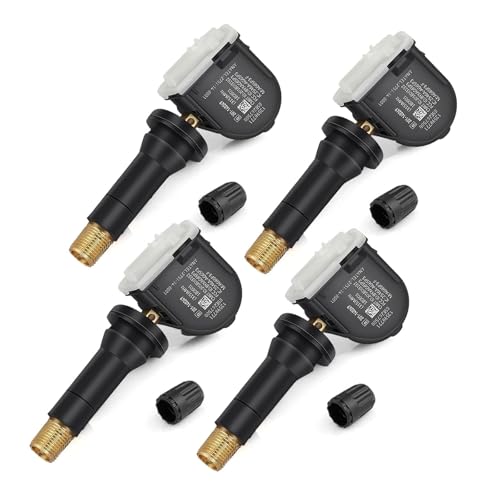 4-Pack GM TPMS Sensors 315MHz, Pre-Programmed Tire Pressure Monitoring System Replacement for Chevy Silverado Equinox, GMC Sierra, Buick, Cadillac - Replaces OE# 13598771 13598772 13586335 13581558