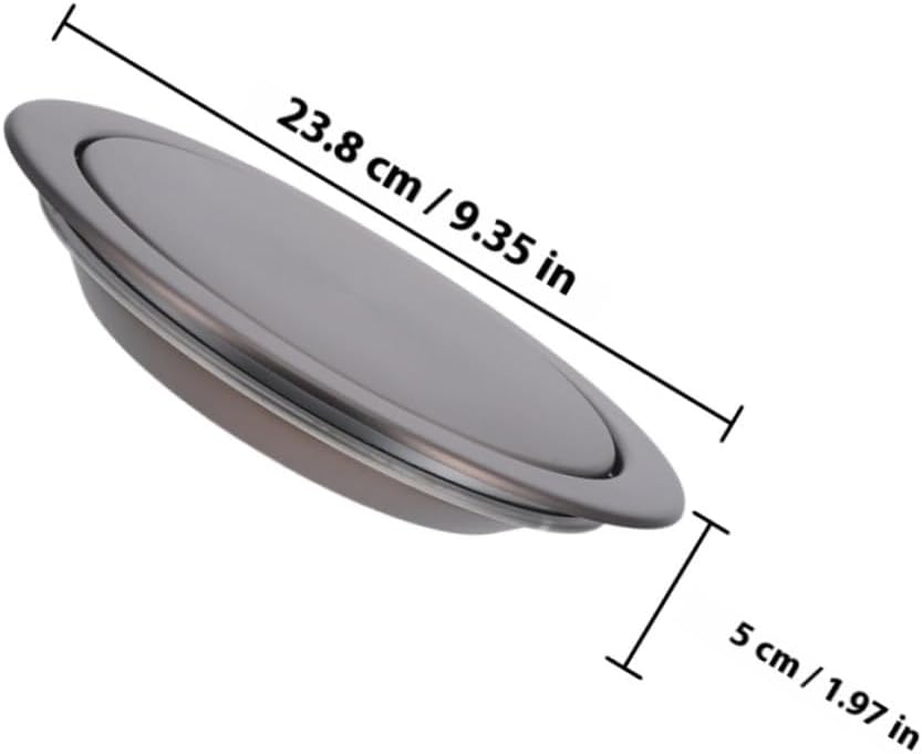 Stainless Steel Built-in Flap Trash Can Lid Recessed Countertop Cover for Kitchen and Bathroom, Gray Swing Lid Garbage Bin Accessory