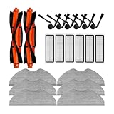 FGJDERYH Replacement Kit Compatible with Xiaomi S40/OV81, 2 Main Brushes +6 Side + HEPA Filters + Mop Pads for Robot Vacuum