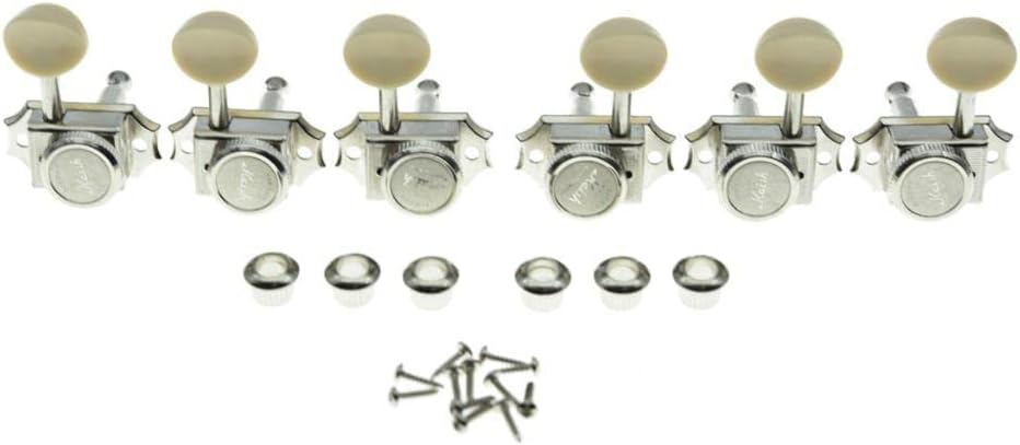 3L3R Guitar Vintage Style Locking Tuners Tuning Pegs Keys Guitar Machine Heads Guitar Part for Les Paul Guitars Nickel with Ivory Button