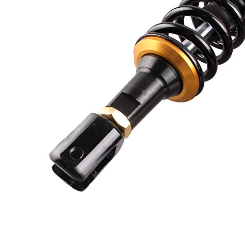 Gzyf Pair 350M Motorcycle Air Shock Absorbers Universal Fits Honda Suzuki Yamaha Kawasaki Atv Go Kart Quad Dirt Sport Bikes Black & Gold Eye To Clevis #TOP5