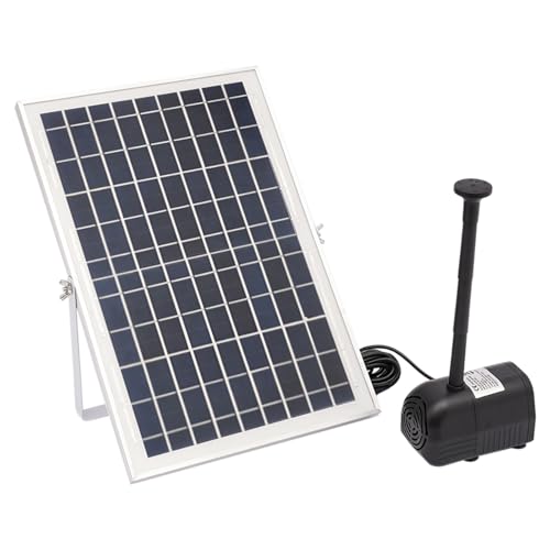 Solar Teichpumpe 10W Solarbetriebener Wasserpumpe Brunnen Freistehend Solar Springbrunnen für Außen Moderne Bachlaufpumpe Solar für Garten, Teich, Fisch Behälter Max Wasserhöhe 1.5m