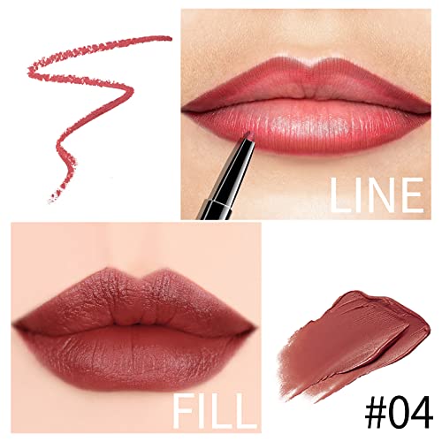 Boobeen 2 In 1 Double Head Lipstick & Lip Liner Makeup Set Matte Velvet Lipgloss Lipstick Creamy Lip Pencil For Women, Long-Lasting And Non-Smudge #TOP1