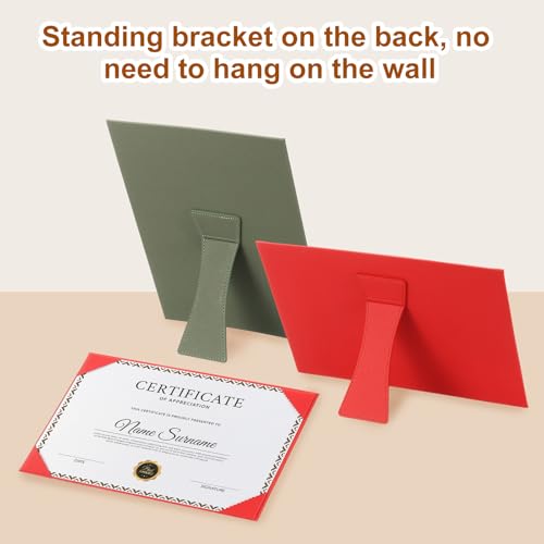 Porte-document 8.5x11 horizontal rouge avec support pour diplôme