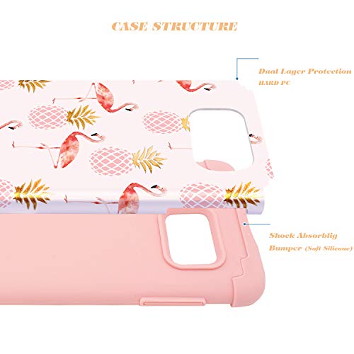 Fingic Samsung Galaxy S6 Case, S6 Case Pineapple Flamingos Pattern Cute Case Hybrid Hard Pc Soft Silicone Case For Girls Cover For Samsung Galaxy S6, Pink Flamingos #TOP5