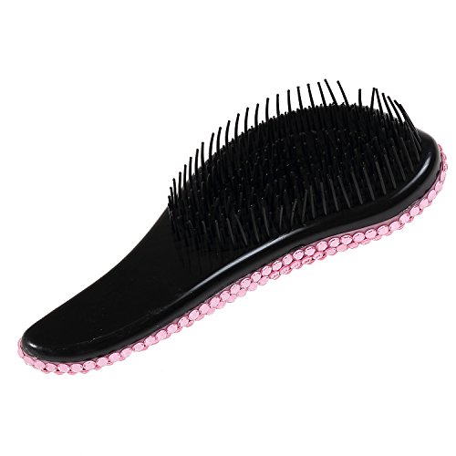 Fashion Handmade Pink Crystal Paddle Brush,Exclusive Bling Detangle Hair Brush,Rhinestone Hair Comb For Women #TOP4
