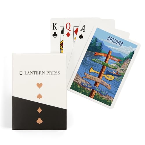 Lantern Press Arizona Signpost River Juego de 52 Naipes