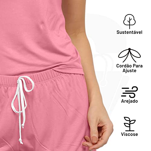 Pijama Lupo AF Short Doll Curto - Viscose feminino Goiaba P