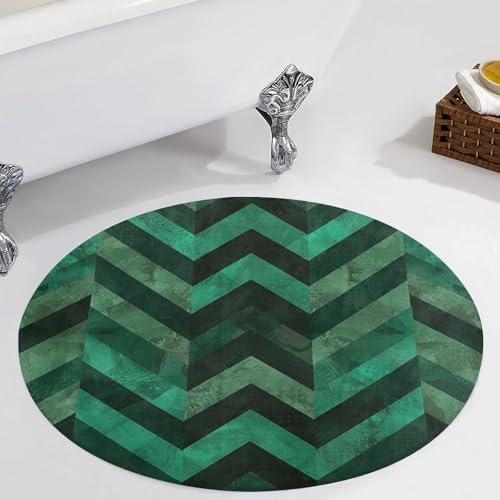 Alfombra lavable pequeña con estampado verde esmeralda de tacto suave 6