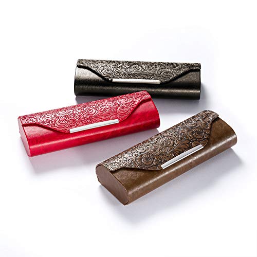 Fefi Custodia rigida per occhiali, effetto pelle