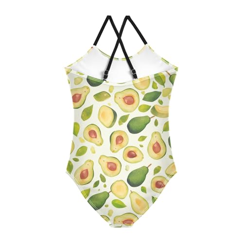 KLL Funny Avocado Girl 1-Piece Bathing Suit Summer Swimwear with Adjustable Straps Quick-Dry2