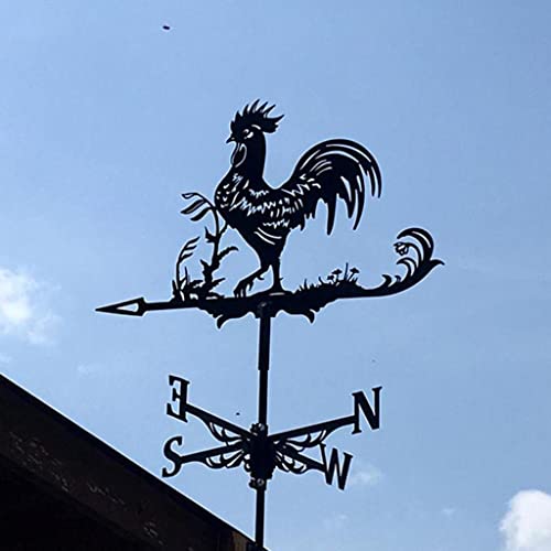 Fenteer 08DF5431BDD134BBF28077F03CE0331F Metal Rooster Shape Weathervane Roof Mount Weather Vane Outdoor Scene Chicken Garden Weather Vane thumb #5