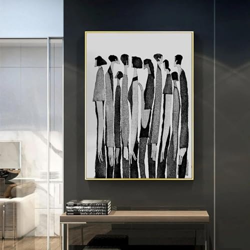 Affiches impressions mur art noir et blanc LSYALUCK déco salon cadre 35x55cm