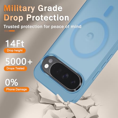 Image of for Google Pixel 10 /10 Pro Case, Matte Magnetic Phone Cover [with 1 Screen Protector] [Support for MagSafe] [Shockproof Military Grade Protection] Translucent Frosted Back, Lavender Purple