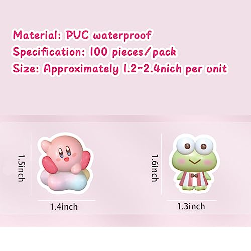 Kawaii Stickers 102 Pieces Cute Cartoon Doodle Stickers DIY Mobile Phone for Laptops Skateboard Gifts Stickers Waterproof Stickers for Teenagers