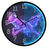 Horloge murale silencieuse : horloge murale silencieuse, pas de « tic-tac », pas de bruit, pas de tic-tac bruyant, le mouvement est totalement silencieux et ne vous dérangera pas lorsque vous lisez, pensez, travaillez, conversez ou dormez. (Remarque : si vous préférez regarder la télévision avec les lumières éteintes la nuit, il n'est pas recommandé d'utiliser le mode « automatique » pour l'horloge du salon, car la fonction de commande vocale provoquera l'allumage fréquent des lumières LED.)