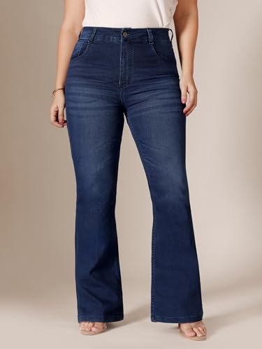 Image of Miss Chase A+ Women's Wide-Leg High Rise Regular-Length Stretchable Denim Jeans