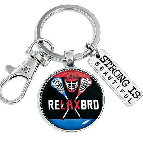 Lacrosse Keychain Gifts Ideas for Christmas Graduation Retirement Thank You Gift for Lacrosse Coaches Players Athletes Sport Gifts for Teen Girls Teams Teenagers Tournaments Team Events Jewelry