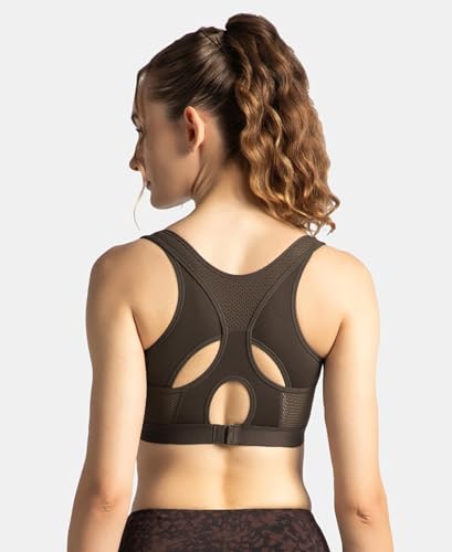 Image of Jockey AP20 Women Wirefree Padded Tactel Nylon Elastane Stretch Full Coverage Racerback Styling Active Sports Bra with StayFresh and StayDry Treatment