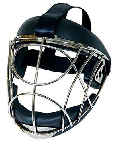 OOP Face Off Steel Corner Mask by OBO – Protective Face Mask for Girls & Boys - Field Hockey Equipment & Protective Gear for Players - Black - Small