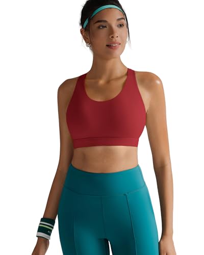 Image of RUNNING GIRL Sports Bras for Women,Padded Strappy Sports Bras Criss-Cross Back Medium Support Sports Bras with Removable Cups