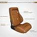 Universal Racing Seats Bucket Seats Reclinable Car Seats Adjustable Sport Seats PU Leather with Sliders 2 pcs (Brown, 29.3
