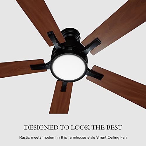 Smafan Smart Ceiling Fan 52'' 5-Blade With Remote Control, Dc Motor With 10 Speed, Dimmable Led Light Kit Included, Apex Works With Google Assistant And Amazon Alexa, Siri Shortcut.… #TOP2