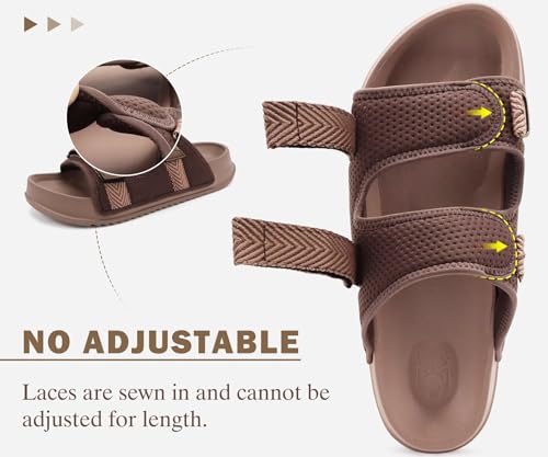 KuaiLu Mens Casual Sandals Comfortable Orthopedic Arch Support Plantar Fasciitis Summer Beach Sport Walking Shoes Waterproof Memory Foam Cushion Slides Slip On Slippers Indoor Outdoor Brown Size 83