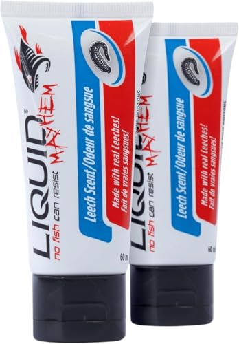 Liquid Mayhem Leech Fish Attractant Gel 60 ml / 2 oz · 60 Uses 2-Pack – Real Leech Bait & Aminos | UV-Enhanced Long-Lasting Gel – All Lure Types