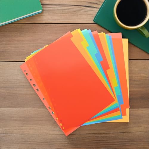 Separadores de carpeta con pestañas verticales PRETYZOOM de plástico resistente, 6 juegos 6