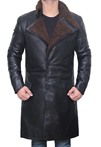 ADS Men's Officer K Ryan Gosling 2049 Blade Runner fur linning Trench coat2