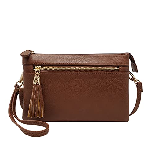 Image of Solene Women's Lightweight Multi Compartment Wristlet Clutch Wallet Crossbody Bag