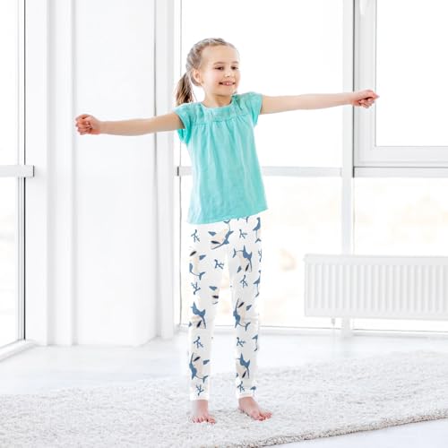 CaTaKu Girls Leggings Cute Sharks Coral Leggings for Girls Kids Athletic Workout Yoga Pants Size 4-10T3