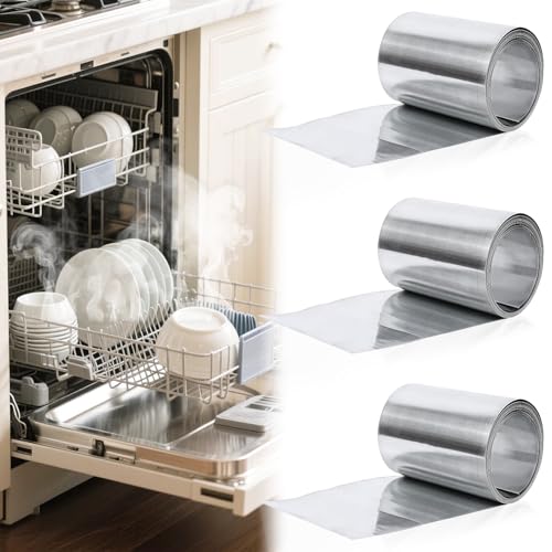 Lets Joy 3 Pièces Pare Vapeur Lave Vaisselle-695×75 mm, Ruban Adhésif en Aluminium, Accessoires pour lave-Vaisselles, Bauknecht Beko Whirlpool Compatible
