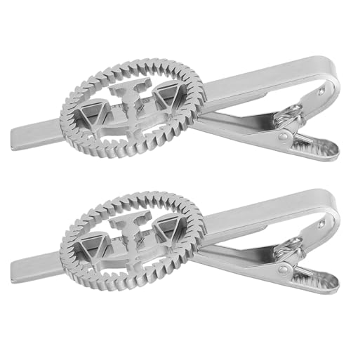 Sujetador de corbata balanza justicia plateado de acero inoxidable pack de 2 pasadores formales