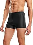 CMTK Men's Athletic Swim Jammers Quick Dry Compression Square Leg Swim Brief Swimsuit (as1, Alpha, m, Regular, Regular, Nylon Thickened) Black