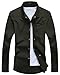 FRTCV Men's Button Down Shirt Causal Cotton Long Sleeve Dress Shirts Army Green Tag 4XL/US L