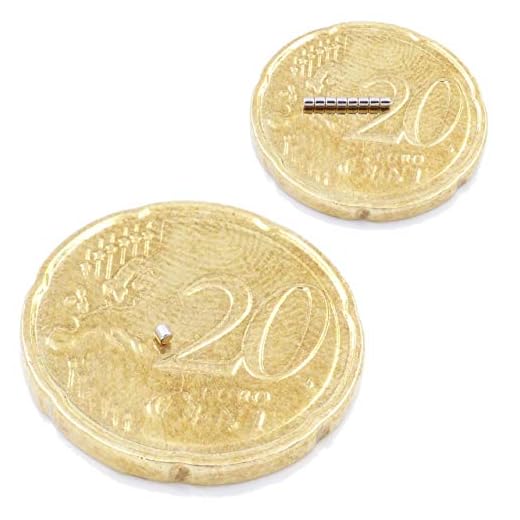 Brudazon | 100 Mini Imanes Discos 1x1mm | N52 nivel más fuerte - Los imanes de neodimio ultra fuertes | Imán del poder para la toma de modelo, joyeria, gitano | Pequeño, redondo y extra fuerte