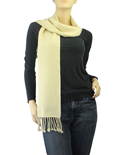 Pure Cashmere Pashmina Scarf 3 Ply Beige
