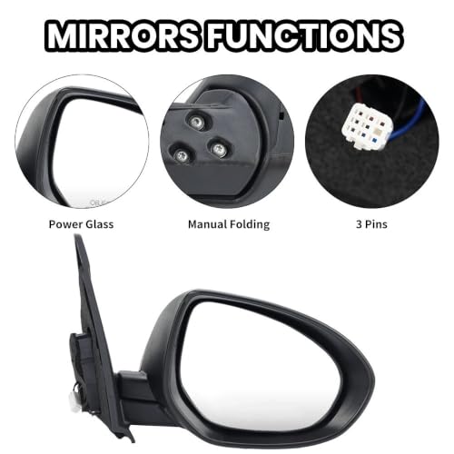 Miroir d'angle mort pour Mazda 3 BL 2009-2013 rétroviseur aile à pliage manuel - 3
