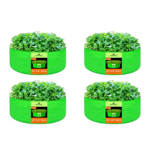 Image of Kingwell Grow Bag 15x6 inch Pack of 4 For Terrace Garden Leafy Vegetable Plant Grow Bags Fruits Growing Containers For terrece Gardening