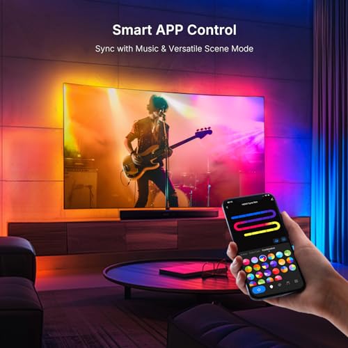 Image of deerdance Smart TV LED Backlight with HDMI2.0 4K60Hz Sync, LED Strip Lights & App Controlled Color Changing for 55-65 inch TVs.