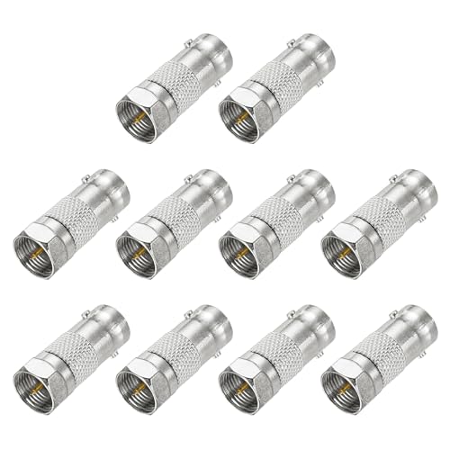 10 Pack Conector Coaxial F Macho a BNC Hembra 75 Ohm miniatura 1