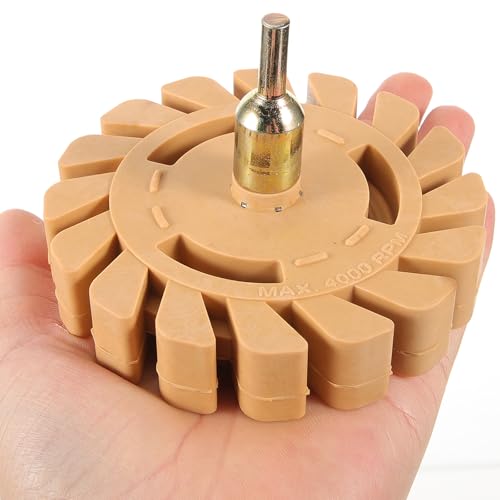 Disque de polissage beige en caoutchouc pour nettoyer les résidus de colle sur pneu