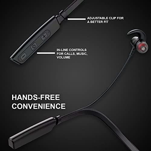 Image of ZEORGIA ZE-Galaxy in-Ear Bluetooth Neckband with Up to 33Hrs Playback, Boom Mic & Bluetooth v5.0, Voice Assistant Wireless Earphone (Black)