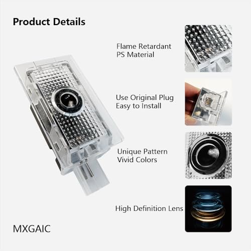 MXGAIC 2Pcs Car Door Logo Lights Compatible with Charger 2010-present Puddle Lamps Projector Laser Door Shadow Light Puddle Lights Accessories (P1)