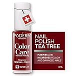 PODERM Nail Care Polish with Tea Tree - Red Allure | Swiss Lab - 8ML | Enriched with Tea Tree, Silicon & Biotin | Purifies, Clarifies & Nourishes Yellow Nails | Created by a Podiatrist