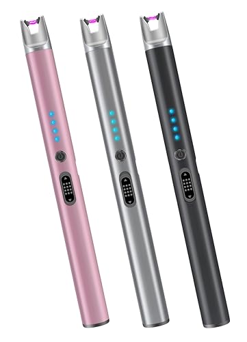 Luxgaze 3 Pack Electric Candle Lighter Arc Windproof Flameless USB