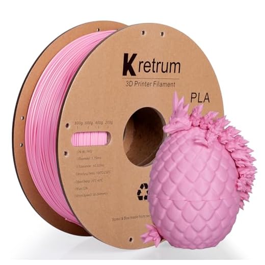 Kretrum Pink PLA 3D Printing Filament 1.75mm 1KG 2.2LBS Cardboard Spool 1.75mm PLA 3D Printer Filament Refills Suitable for Most FDM 3D Printer fits Bambu Creality FlashForge Anycubic ELEGOO etc. Pink